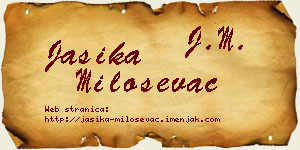 Jasika Miloševac vizit kartica
